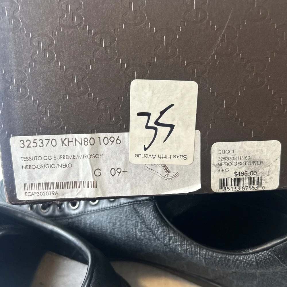 Gucci BROOKLIN Low Top Sneakers Black GG Monogram US Men's 11 (Marked 9) 11